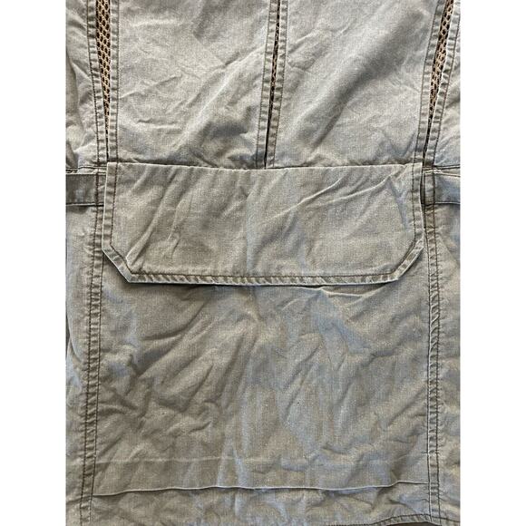 Vintage Eddie Bauer Khaki Green Sleevless Fishing Camping Full Zip Size Large - Picture 13 of 13